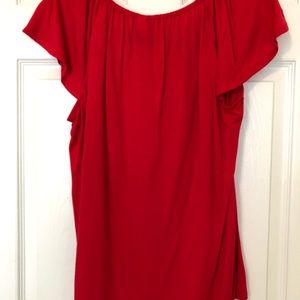 new directions Tops - New Directions Red Dressy Tee With Embellisments new directions Tops - New Directions Red Dressy Tee With Embellisments